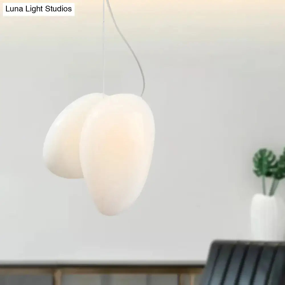 DecorBites™ ثريا معلقة زجاجية بيضاء عصرية لسقف غرفة الطعام