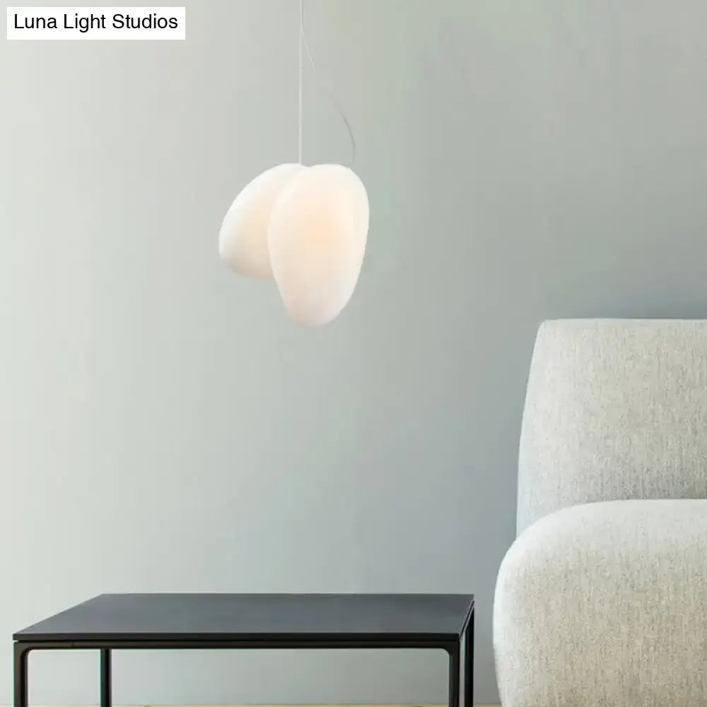 DecorBites™ ثريا معلقة زجاجية بيضاء عصرية لسقف غرفة الطعام