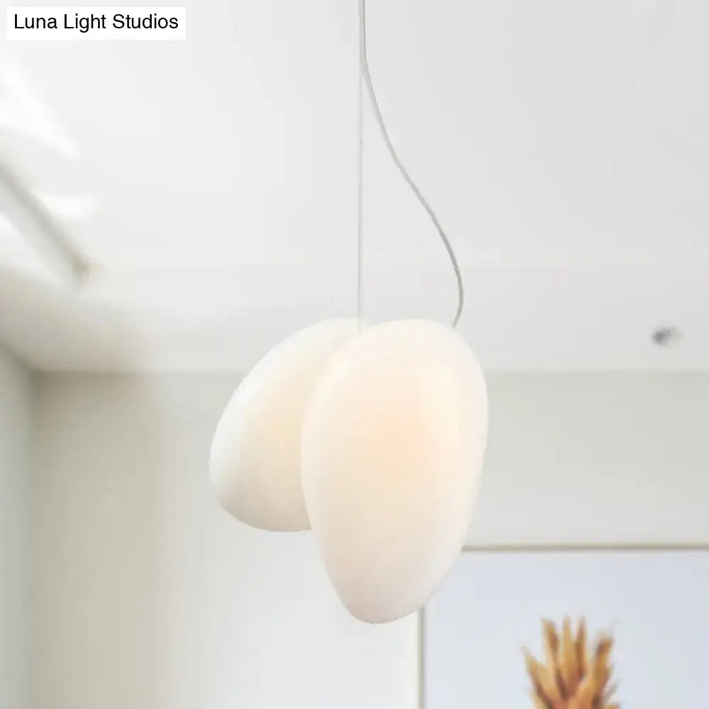 DecorBites™ ثريا معلقة زجاجية بيضاء عصرية لسقف غرفة الطعام