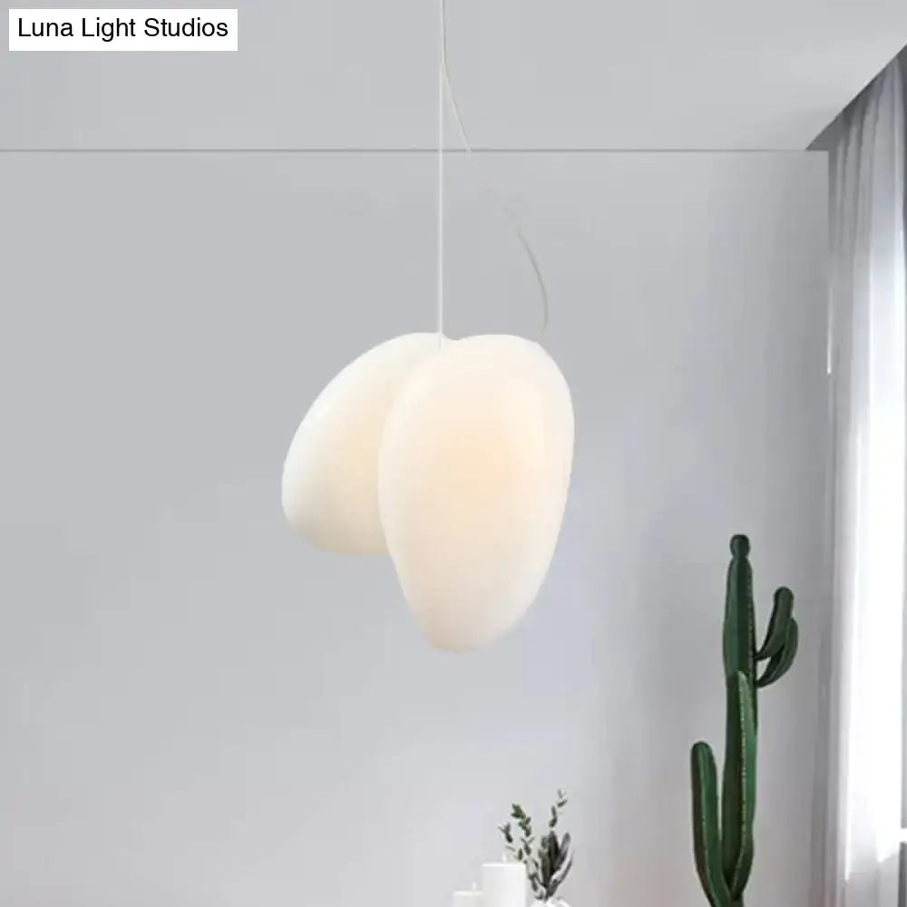 DecorBites™ ثريا معلقة زجاجية بيضاء عصرية لسقف غرفة الطعام