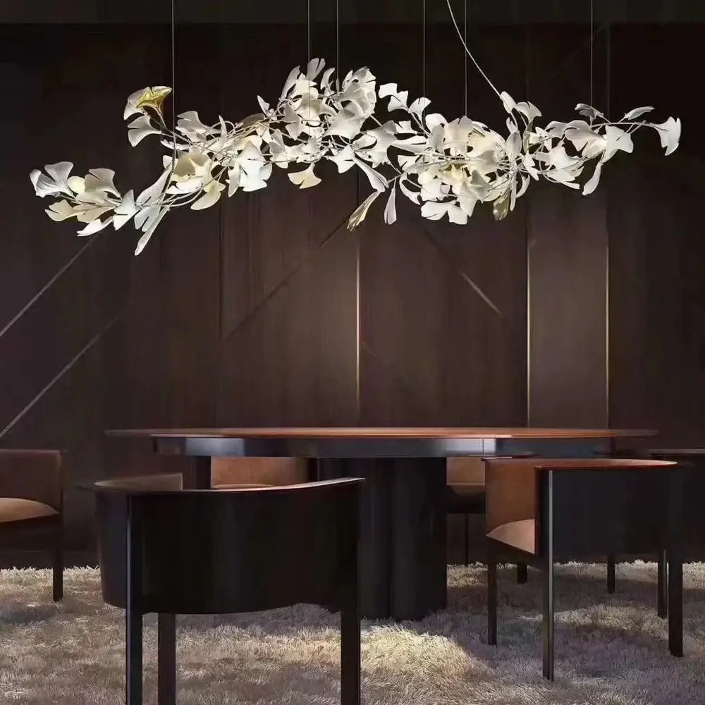 DecorBites™ Copper Ceramic Leaf Chandelier Lantern for Indoor Living Room & Lobby - Luxury Light