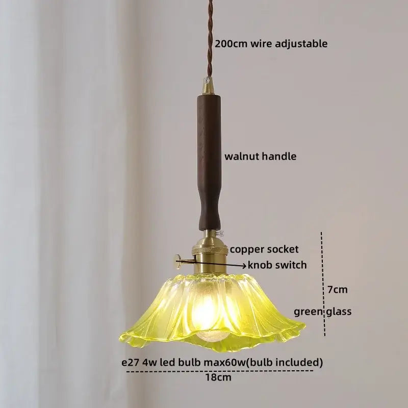 DecorBites™ Copper Ceramic LED Pendant Light with Knob Switch - 4w Bulb & Lamparas Colgante