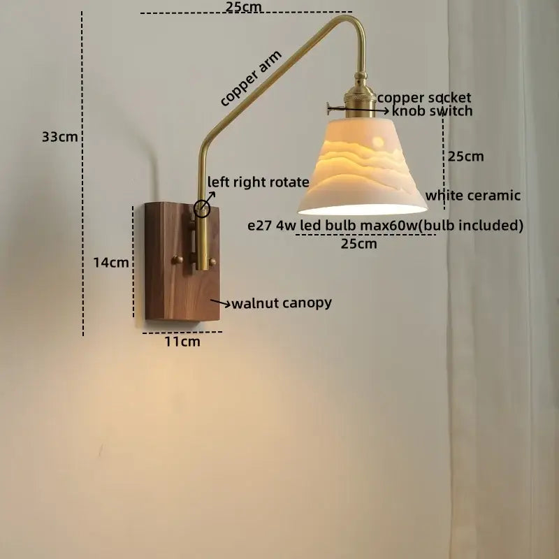 DecorBites™ Copper Ceramic LED Wall Lamps Modern Style for Bedroom Living Room Bar