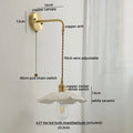 DecorBites™ Copper Ceramic LED Wall Light Pull Chain Switch Modern Bedroom Lamp