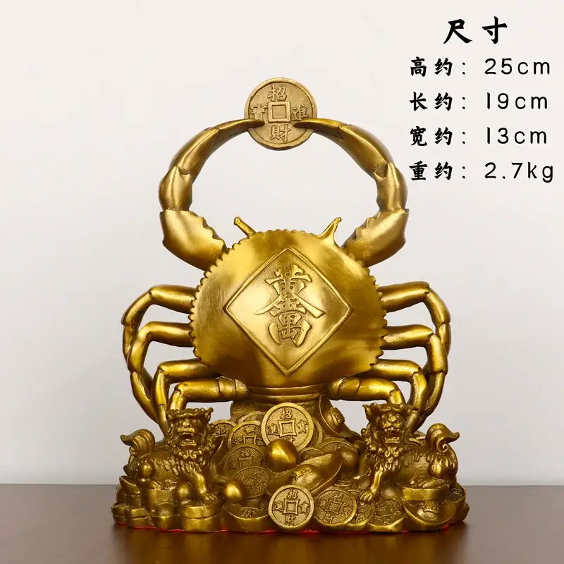 DecorBites™ Copper Crab Ornaments for Wealth and Luxury Decor