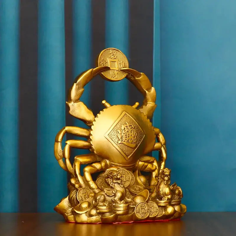 DecorBites™ Copper Crab Ornaments for Wealth and Luxury Decor