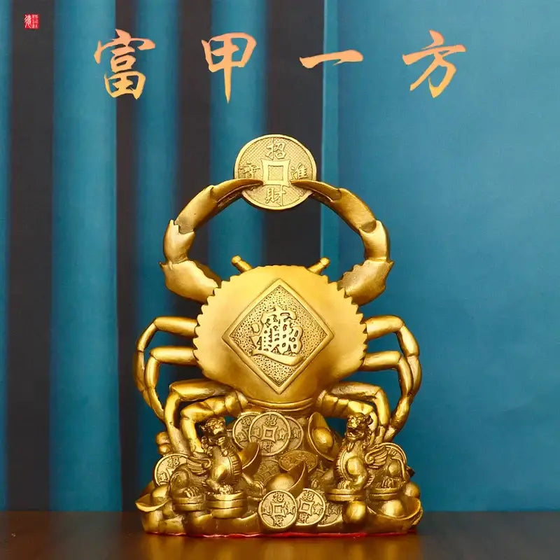DecorBites™ Copper Crab Ornaments for Wealth and Luxury Decor