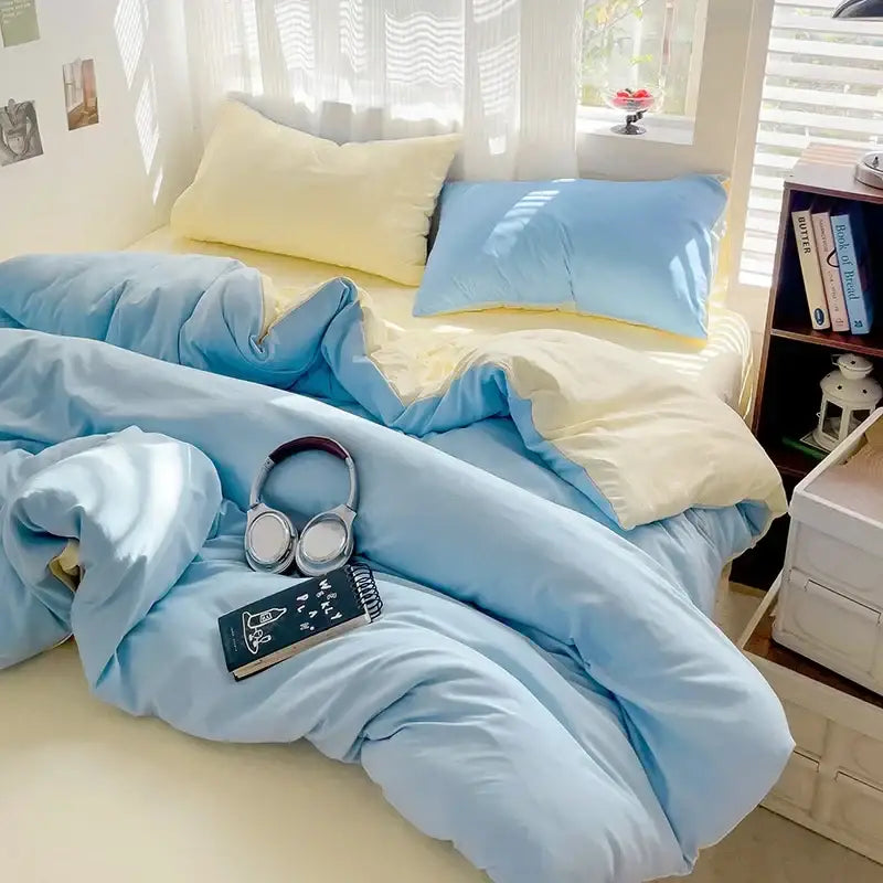DecorBites™ Cotton Bedding Set with Sheet, Duvet Cover