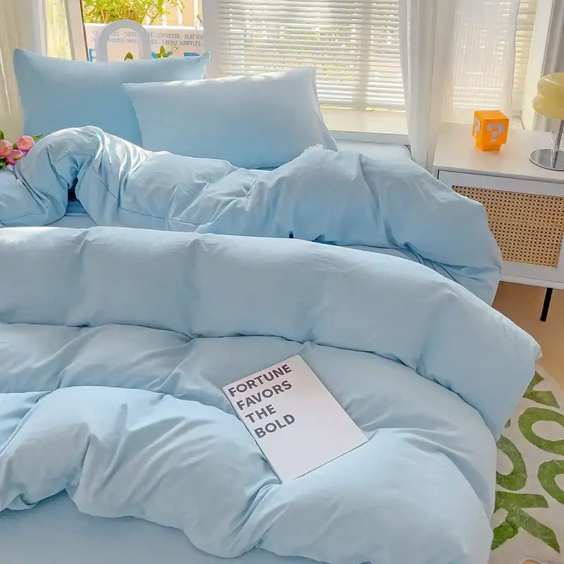 DecorBites™ Cotton Bedding Set with Sheet, Duvet Cover