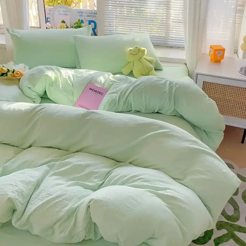DecorBites™ Cotton Bedding Set with Sheet, Duvet Cover