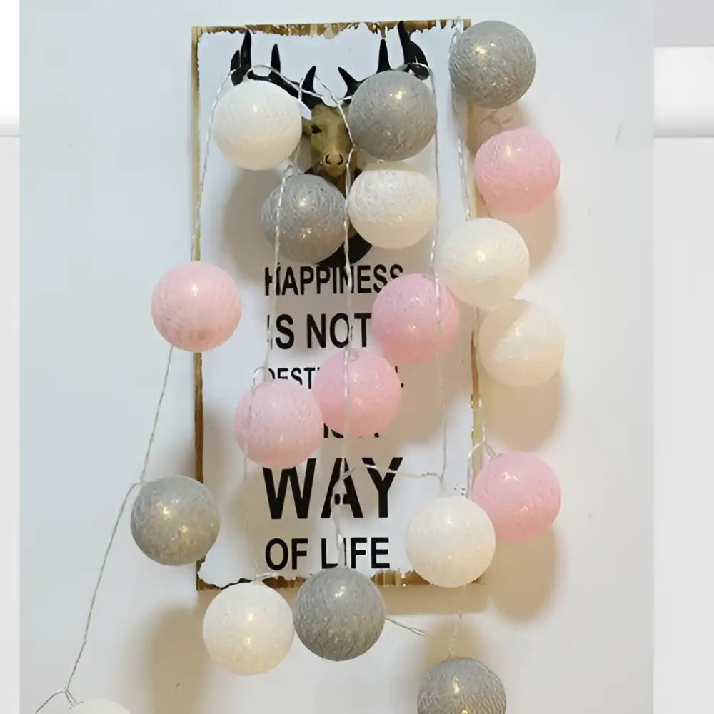 DecorBites™ Cotton Garland LED String Lights, Home Decor