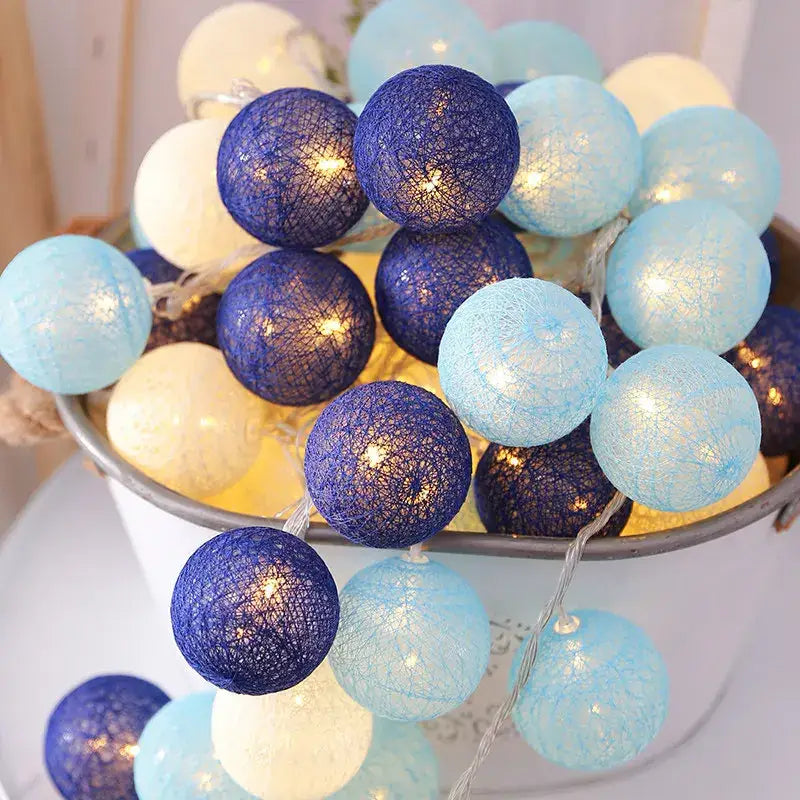 DecorBites™ Cotton Garland LED String Lights, Home Decor