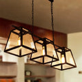 DecorBites™ Countryside Clear Glass Island Pendant Light with Black Frame - 3 Bulbs