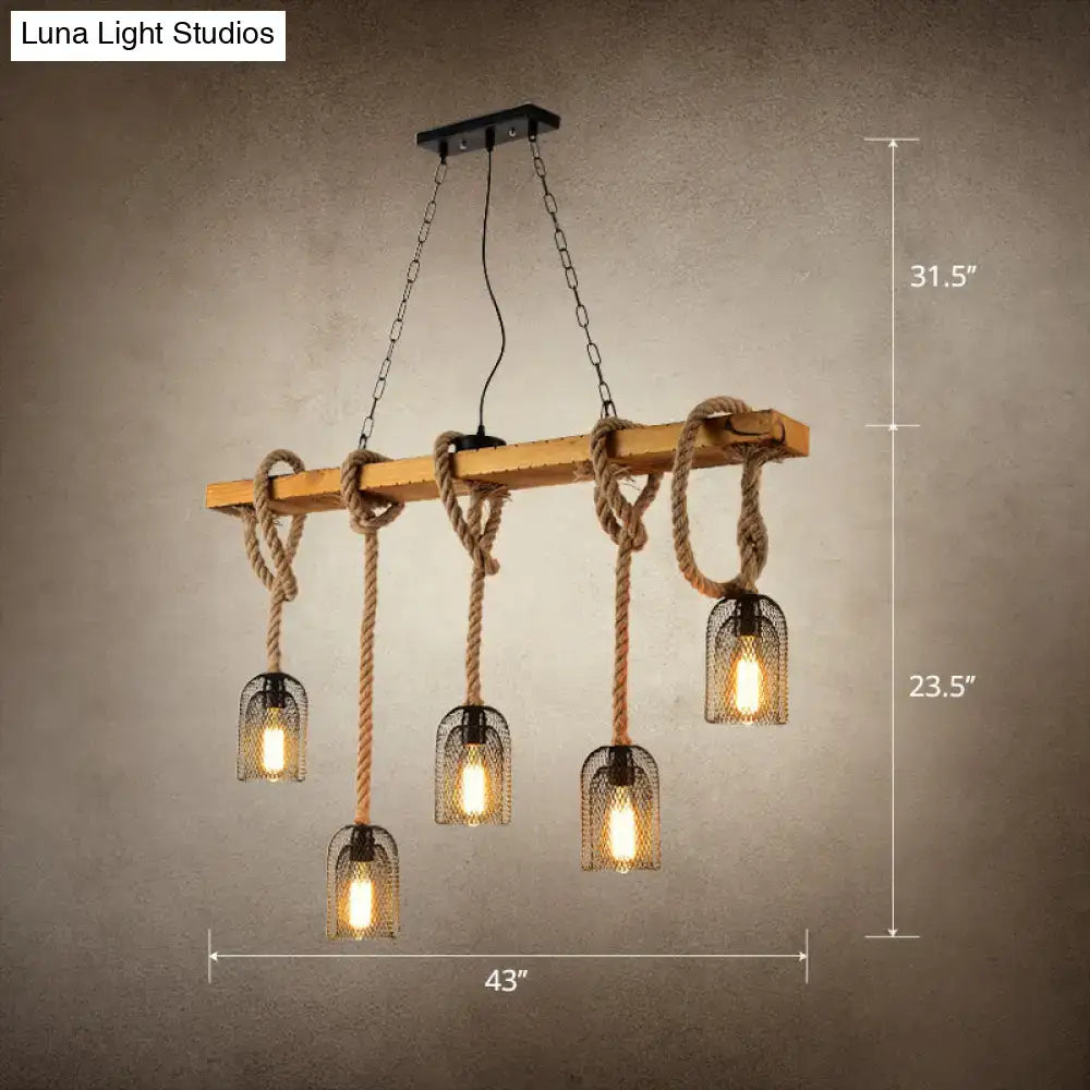DecorBites™ Countryside Mesh Pendant Lamp with Rope Cord