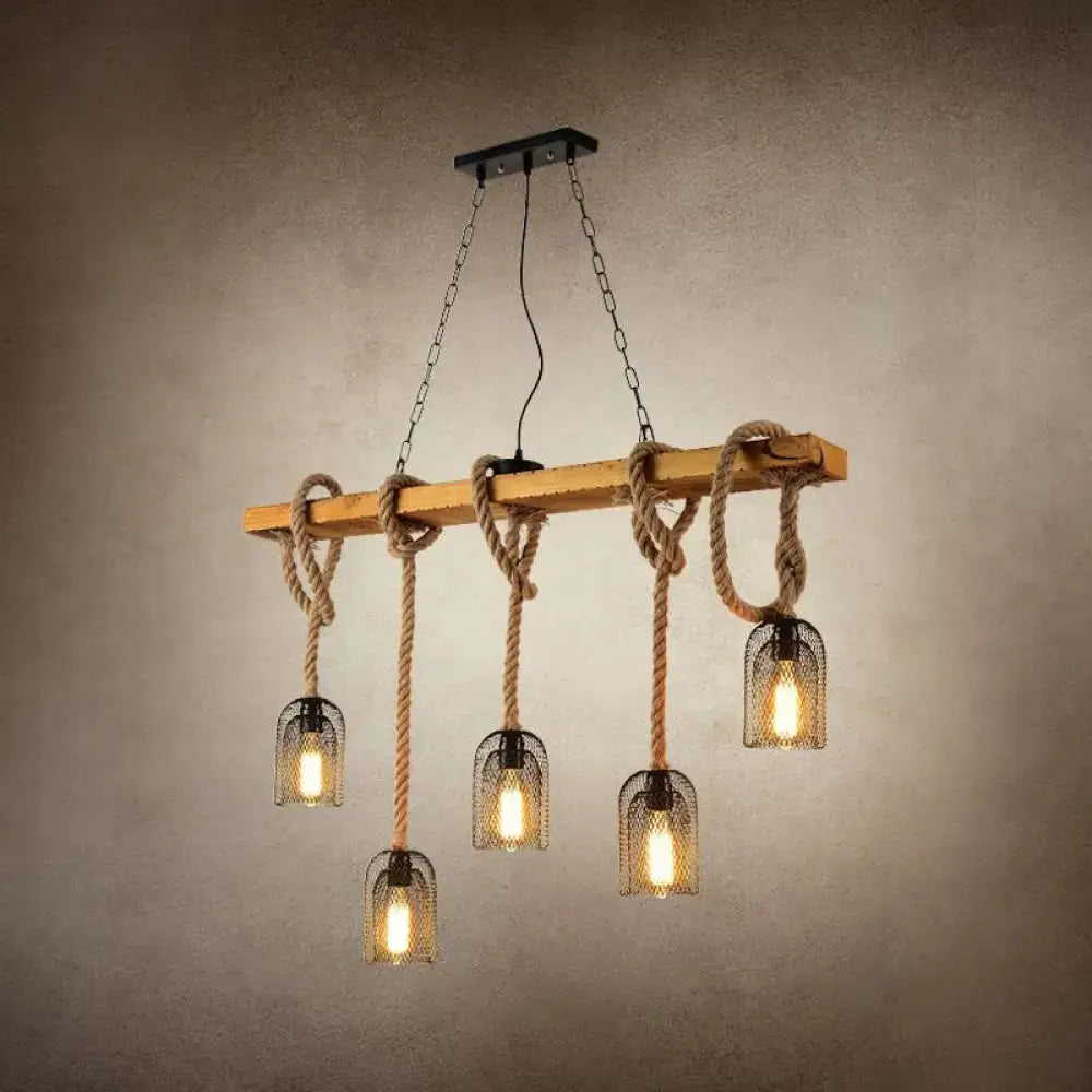 DecorBites™ Countryside Mesh Pendant Lamp with Rope Cord