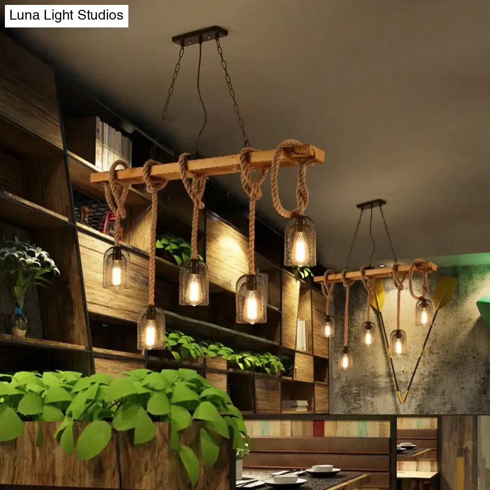 DecorBites™ Countryside Mesh Pendant Lamp with Rope Cord
