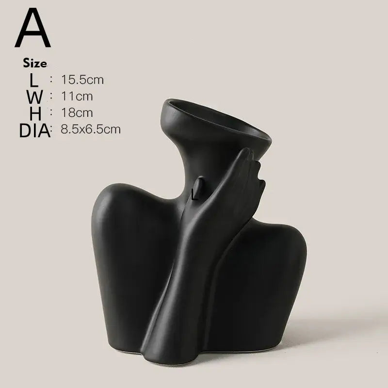 DecorBites™ Creative Ceramic Human Vase for Home Decor