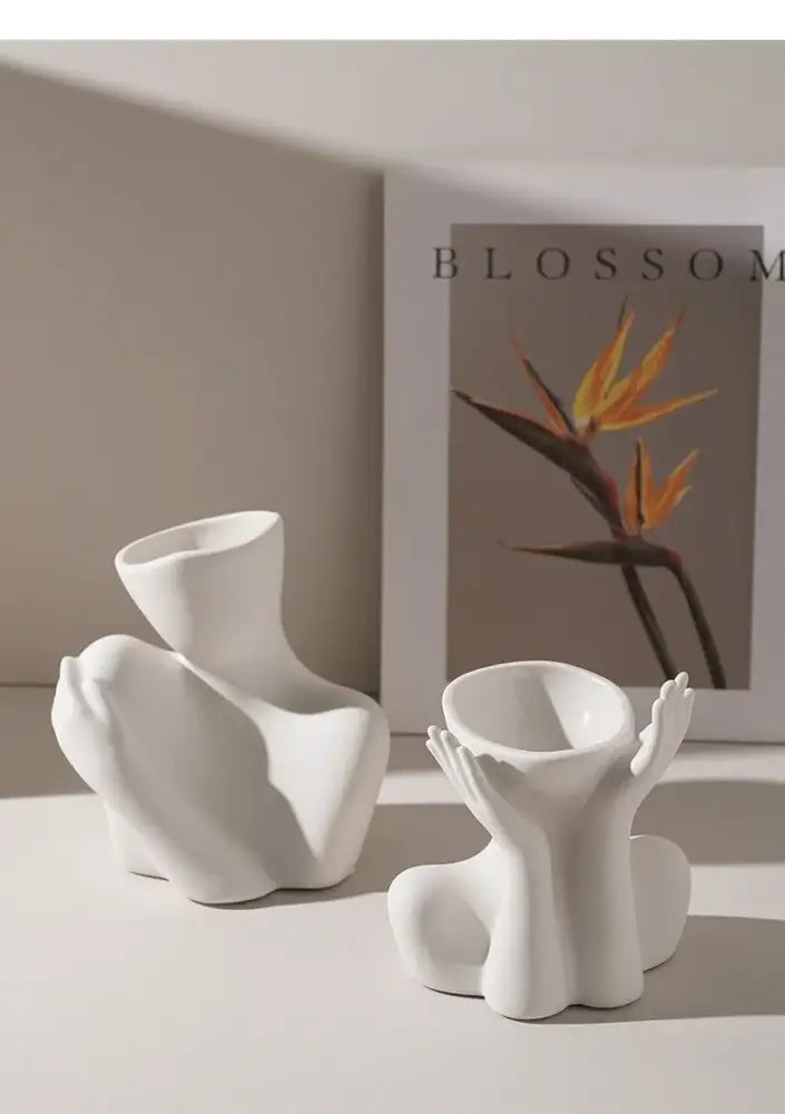 DecorBites™ Creative Ceramic Human Vase for Home Decor