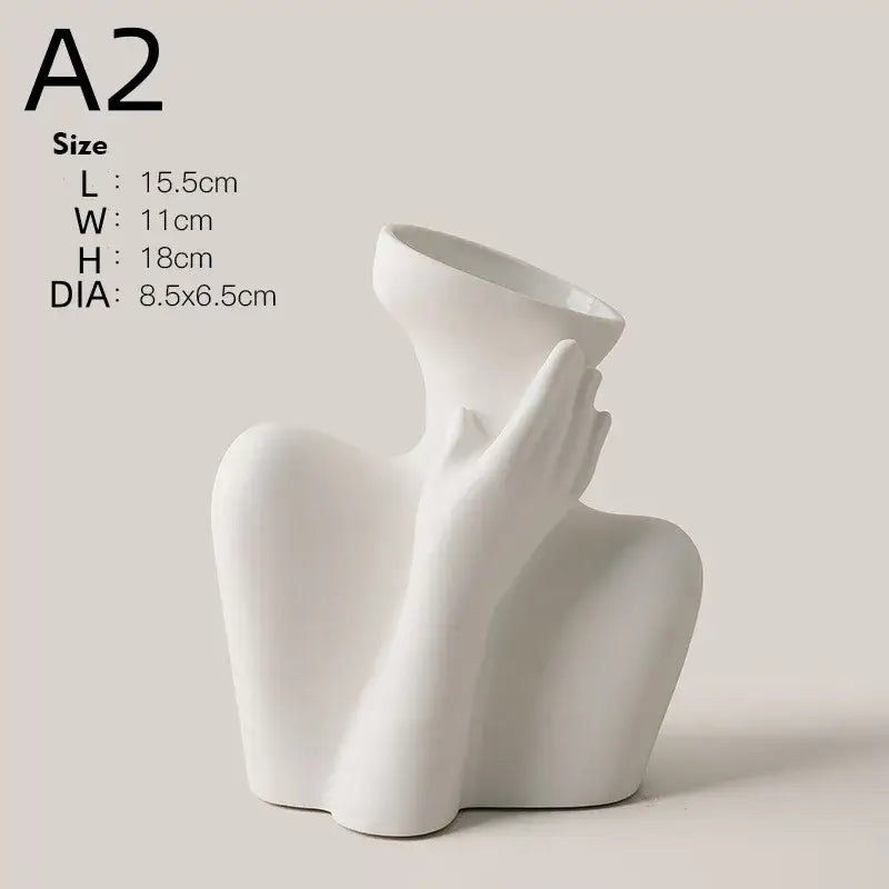 DecorBites™ Creative Ceramic Human Vase for Home Decor