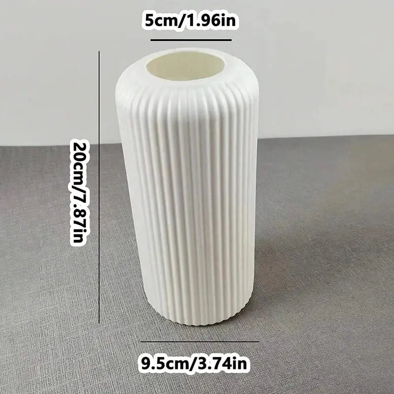 DecorBites™ Creative Striped Plastic Flower Vase