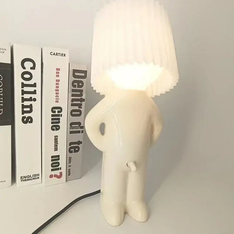 DecorBites™ Creative Table Lamp Claeted Naughty Boy Unique LED Pleats Reading Lighting Bedroom Bedside Night Light Children's Gift Lamp