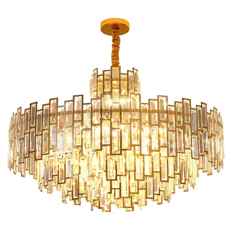 Modern gold crystal ceiling chandelier living room lighting