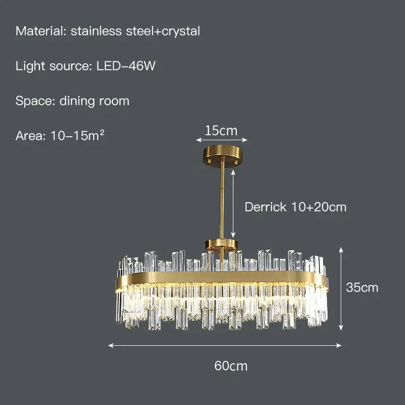 Modern gold crystal ceiling chandelier living room tiered pendant