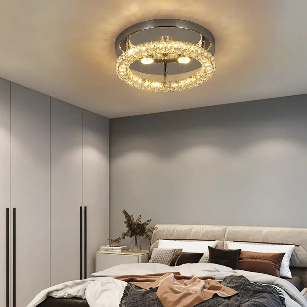 Decorbites crystal ceiling fan with led light for living room