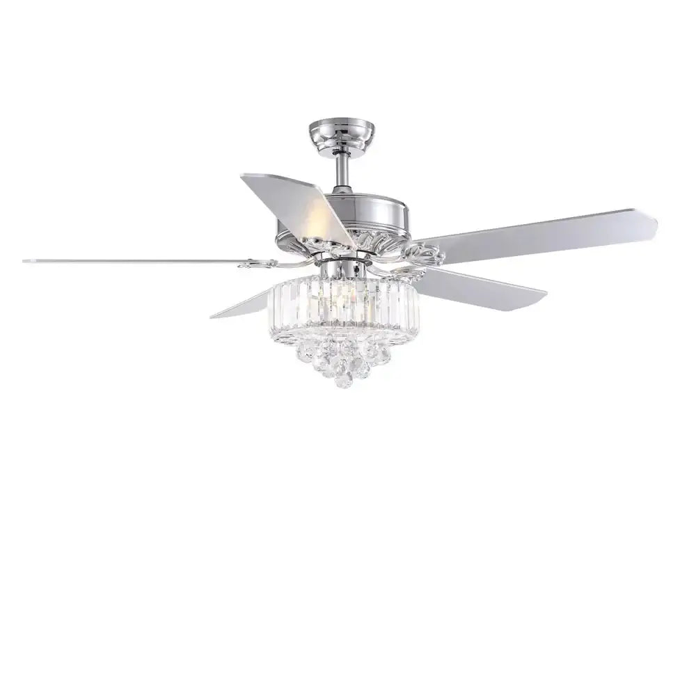 Luxury black and dark wood crystal ceiling fan for living room