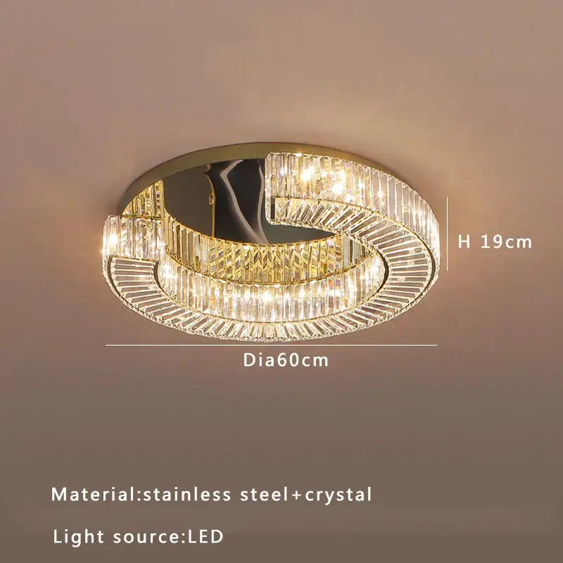 Luxury gold tiered crystal ceiling lamp living room chandelier