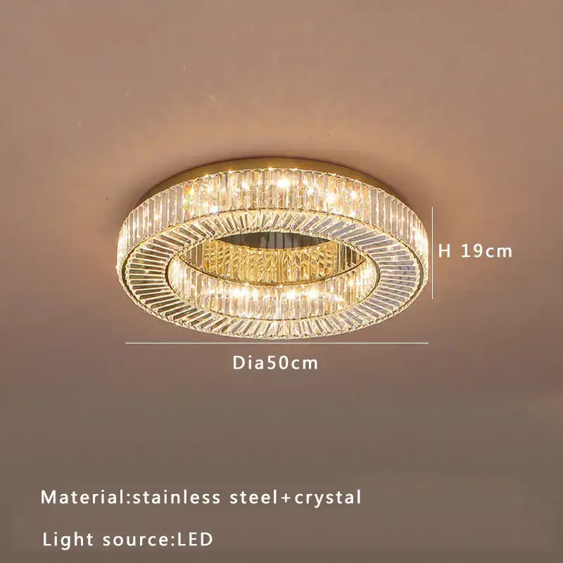Luxury gold tiered crystal ceiling lamp living room chandelier