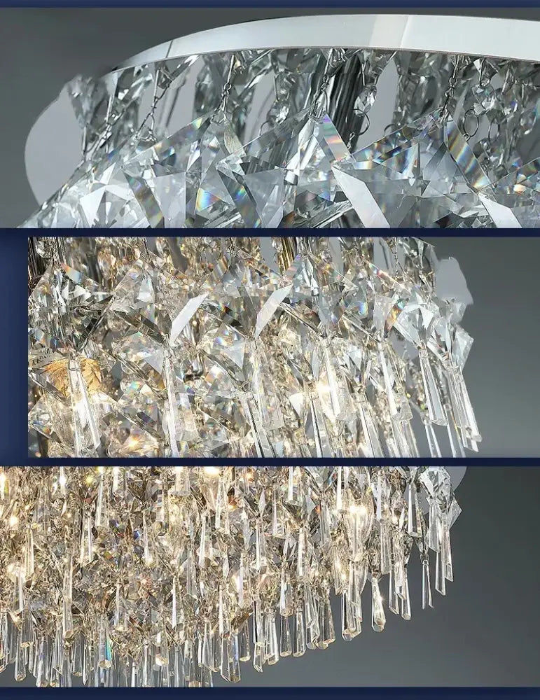 Luxury modern black crystal ceiling lamp for living room indoor light