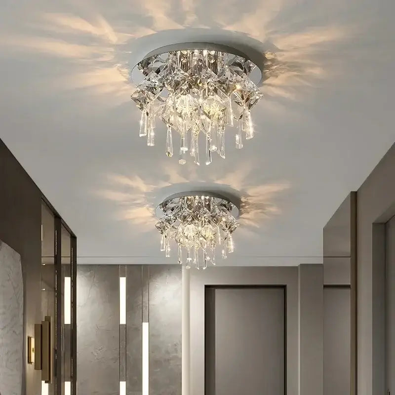 Luxury modern black crystal ceiling lamp for living room indoor light
