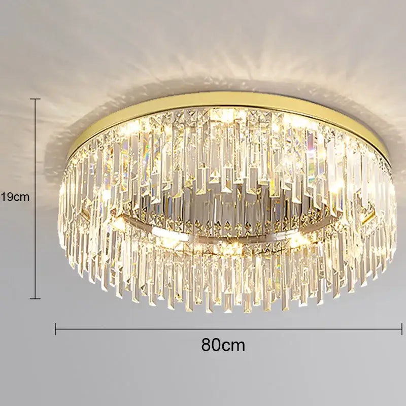 Modern chrome crystal ceiling lamp for living room luxury led lighting