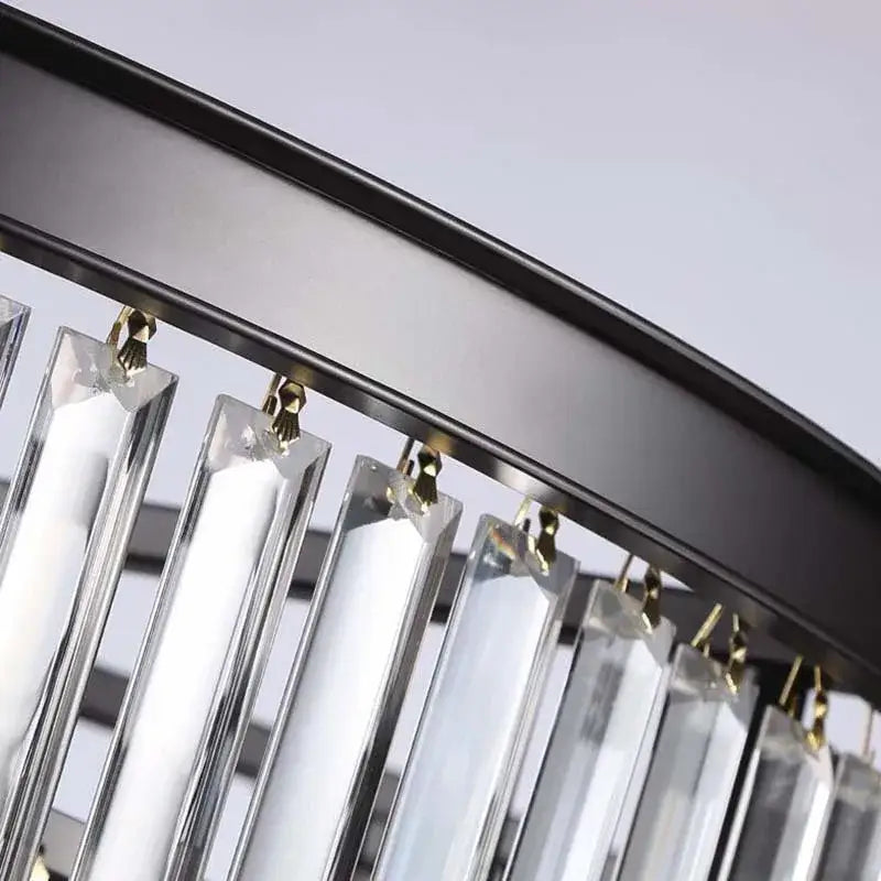 Modern chrome tiered crystal ceiling light for living room