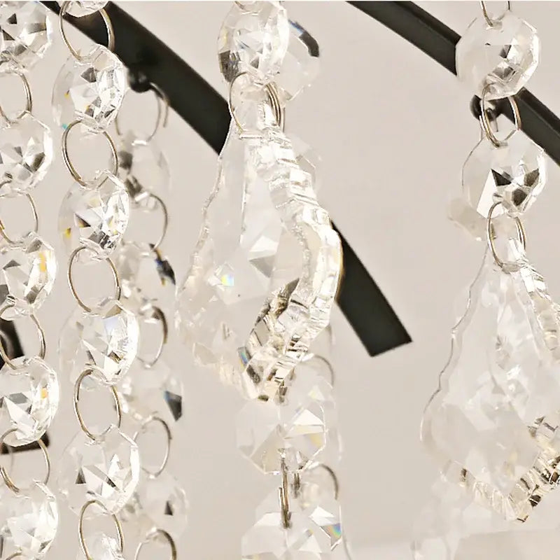 Modern black crystal ceiling light living room chandelier
