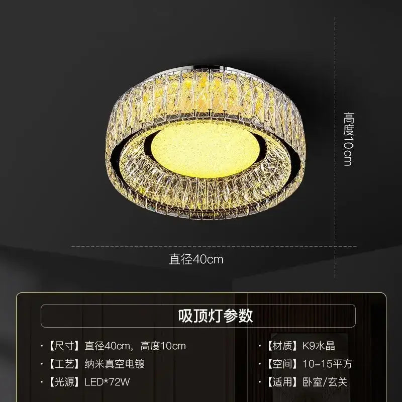 Modern luxury chrome crystal ceiling light for living room