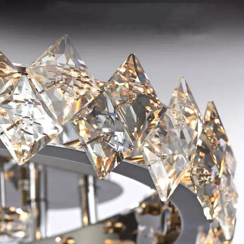 Modern chrome crystal ceiling light for living room