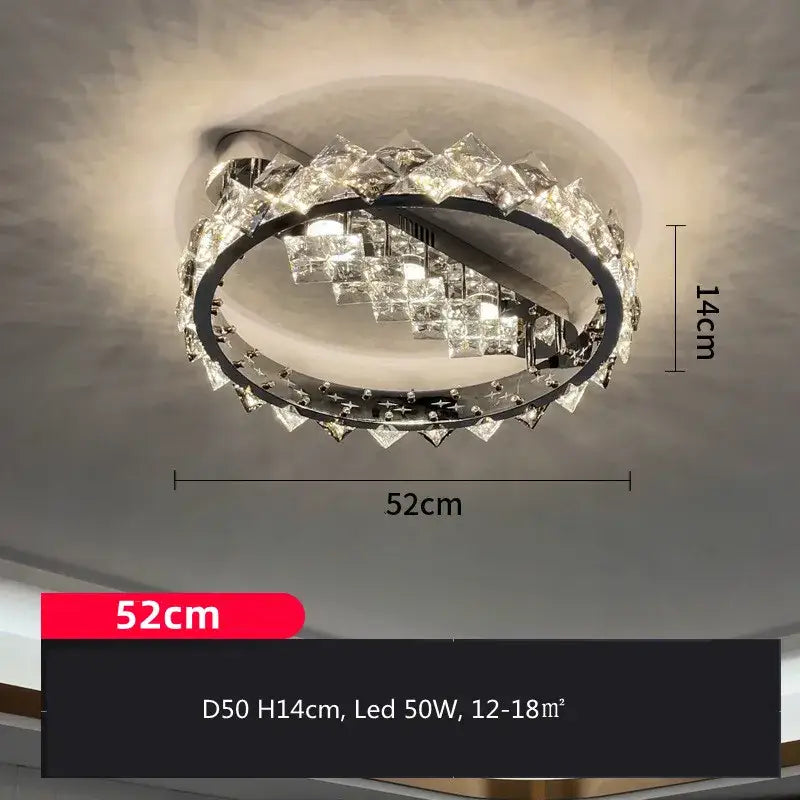 Modern chrome crystal ceiling light for living room