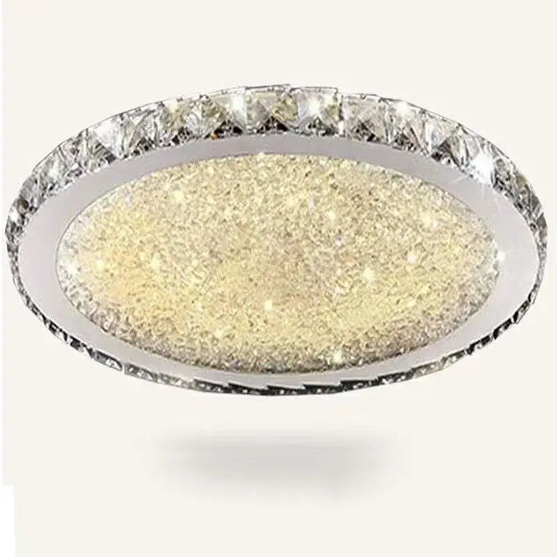 Modern crystal ceiling light with frosted glass for living room