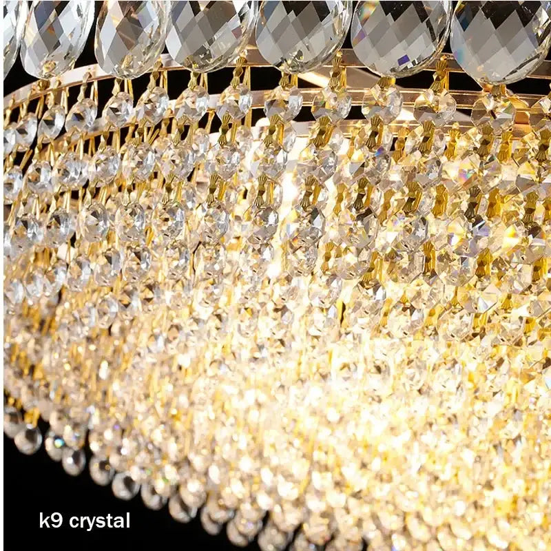 Luxury gold round crystal ceiling lights for bedroom