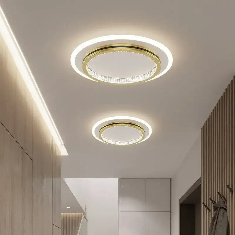 Modern gold crystal ceiling light for bedroom and living room
