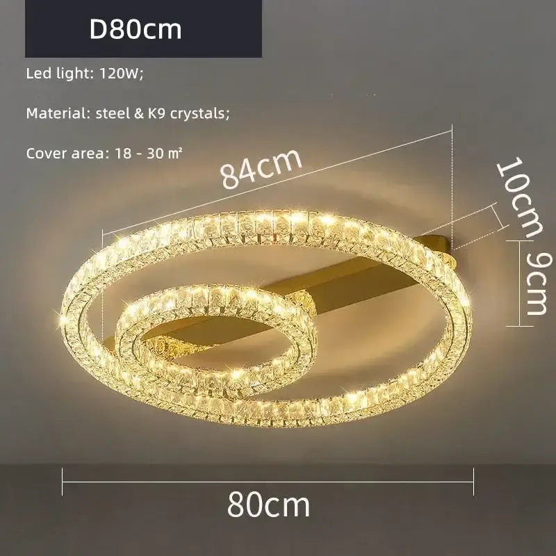 Modern golden spiral decorbites crystal ceiling lights living room