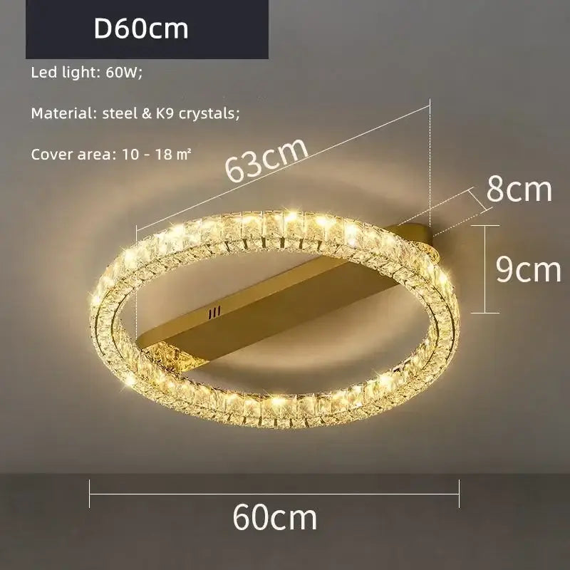 Modern golden spiral decorbites crystal ceiling lights living room