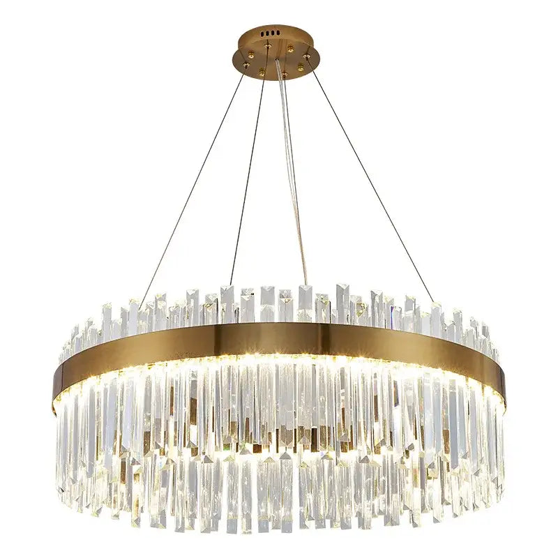 Modern gold crystal ceiling pendant light dining room chandelier