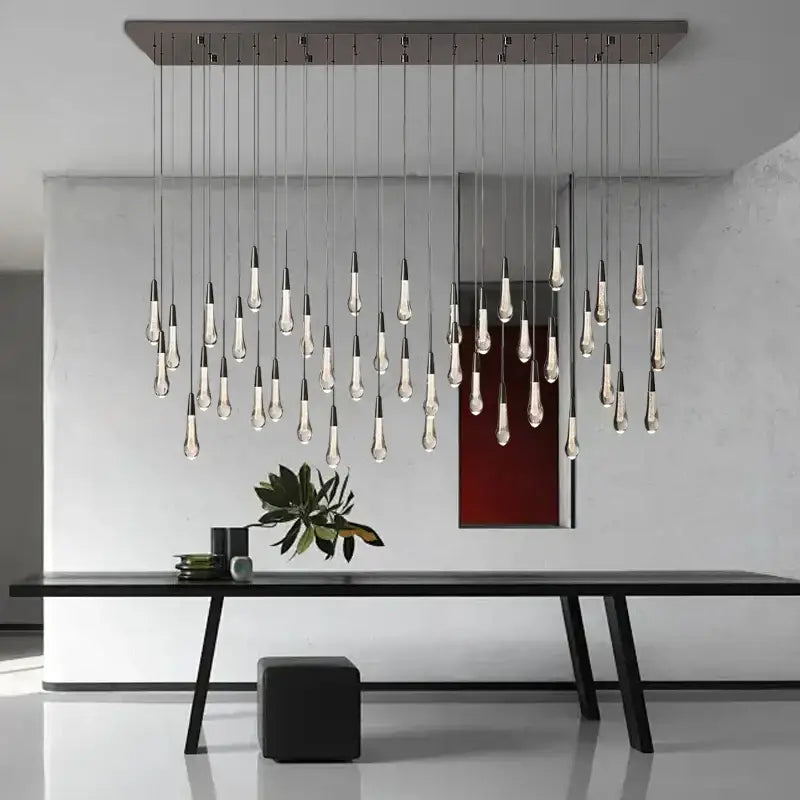 Modern crystal teardrop pendant lights for dining room