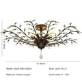 Rustic black crystal chain pendant chandelier for dining room