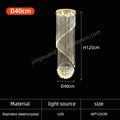 Modern spiral crystal chain pendant light for living room