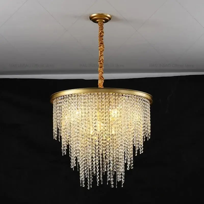 DecorBites™ Crystal Chandelier: 2024 Post-Modern Living Room Lighting