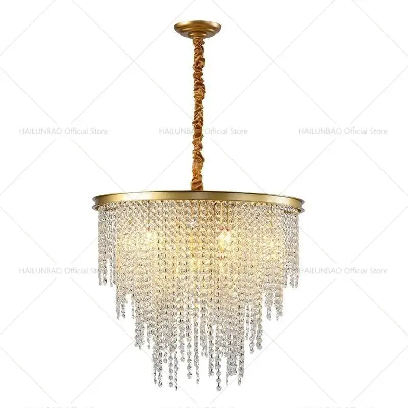 DecorBites™ Crystal Chandelier: 2024 Post-Modern Living Room Lighting